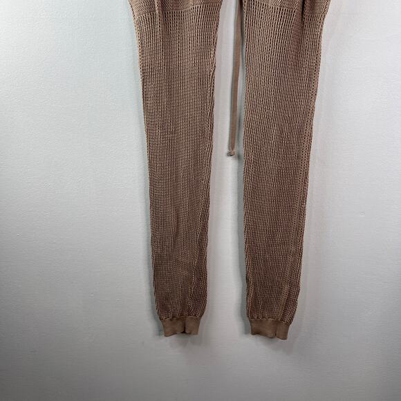 Rehab Lab Beige Sweatsuit Perforated Hooded Lace Up Poplin Pants Set L Large - Picture 10 of 16